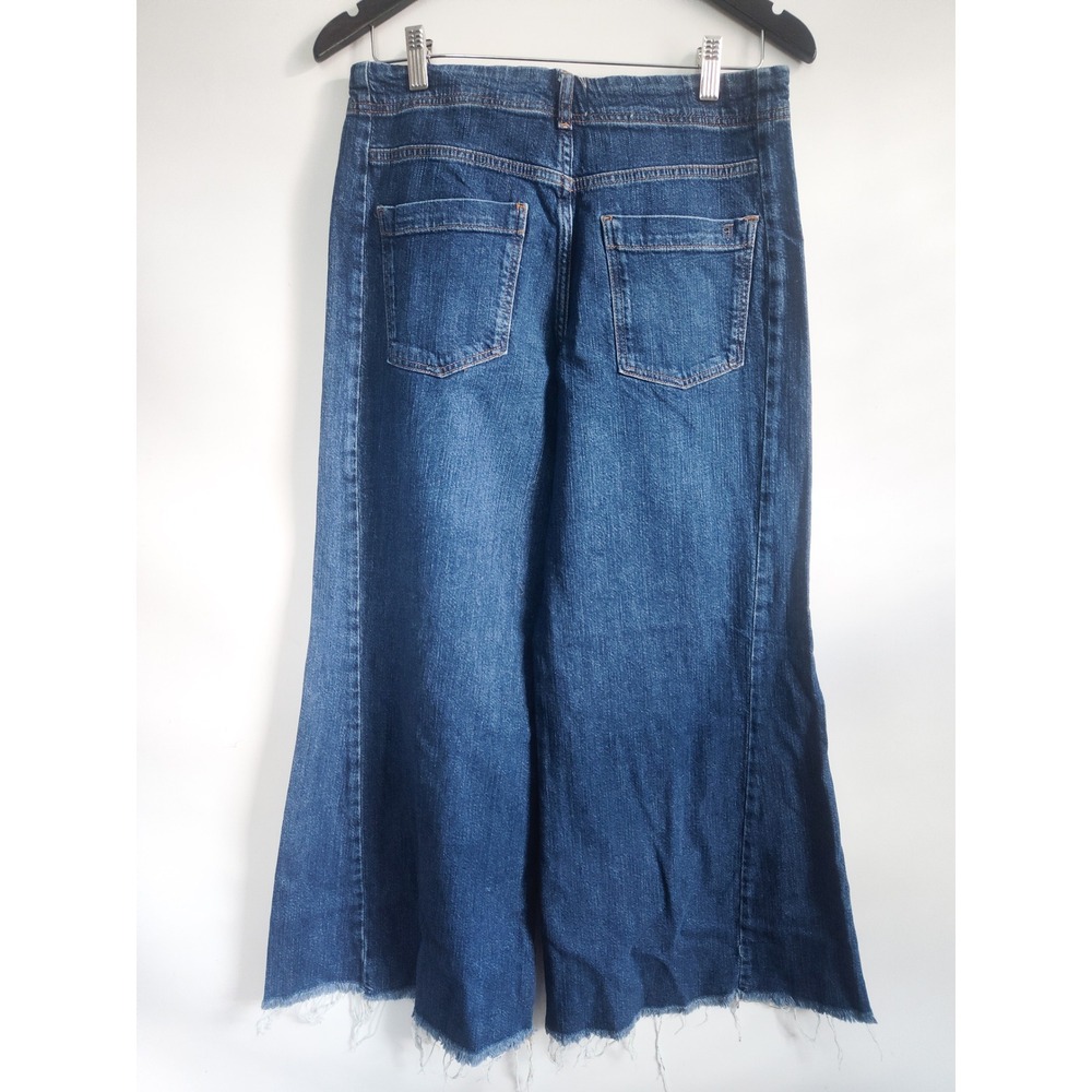 New Pilcro Anthropologie Jeans Culottes 28 Petite Wide Leg High Rise Raw Hem - Picture 3 of 10